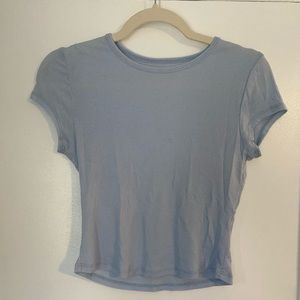 Reformation Jeans Blue Ribbed T-Shirt Size Small